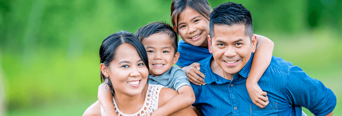 portrait of family with two young kids