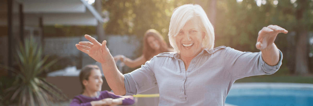 senior woman hula hooping